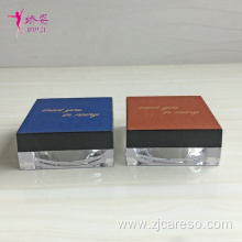 50g Square Loose Powder Jar with leather Lid